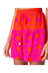 Short Resort Estampa Sari Bicolor Pink