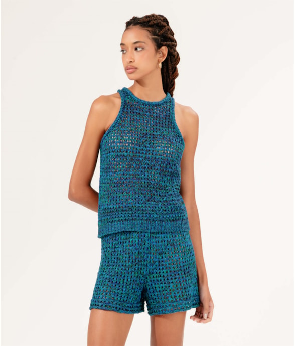Short Tricot Color Azul Bic