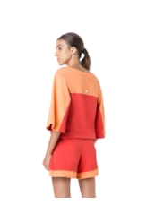 Short Vies Largo Bicolor Vermelho