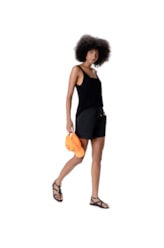 Short Visco Crepe Preto Mescla