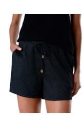 Short Visco Crepe Preto Mescla