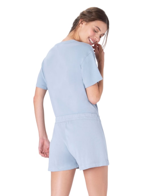 Shorts Algodão Silk Holiday Azul Claro