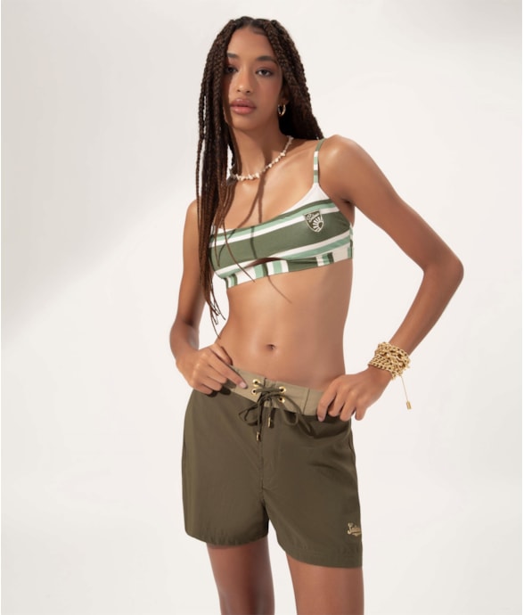 Shorts Color Nylon Musgo