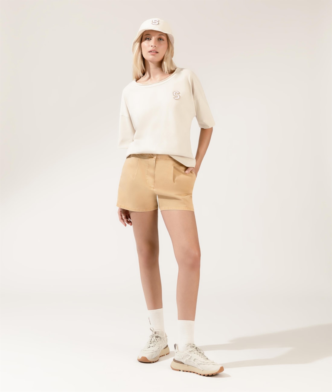 Shorts Color Twill Shorts Tenis Areia