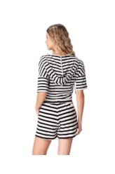 Shorts Holiday Tricot Stripes Preto