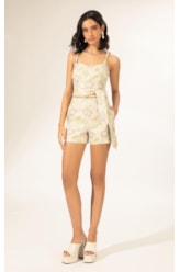 Shorts Jacquard Floral Off White