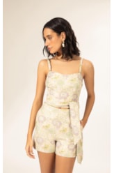 Shorts Jacquard Floral Off White