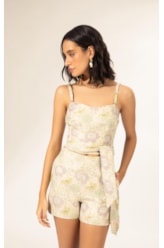 Shorts Jacquard Floral Off White