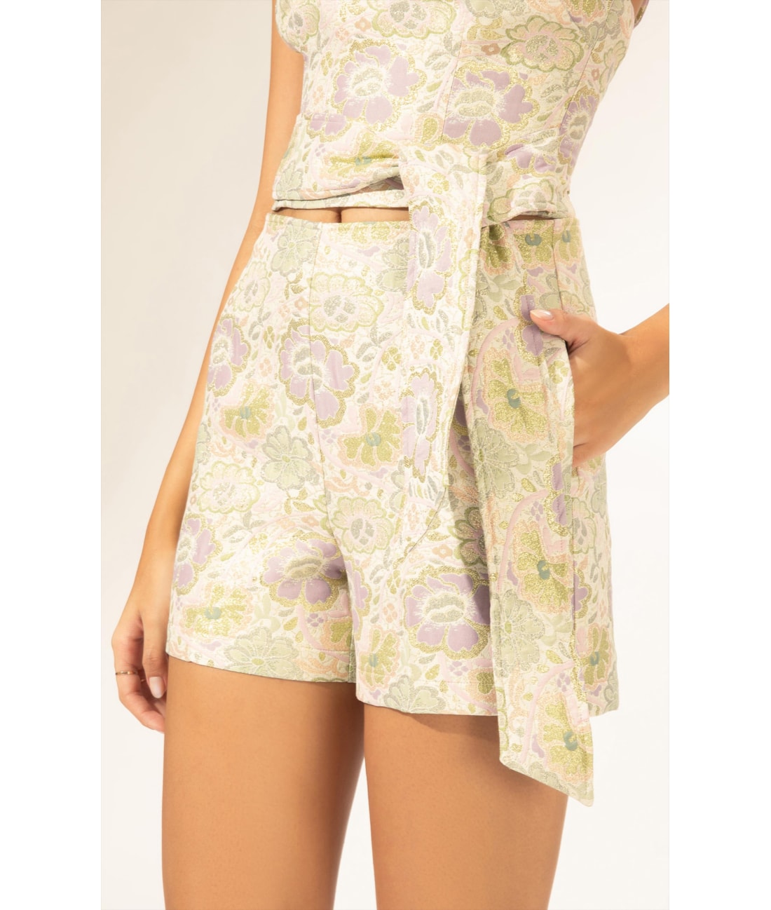 Shorts Jacquard Floral Off White