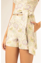 Shorts Jacquard Floral Off White