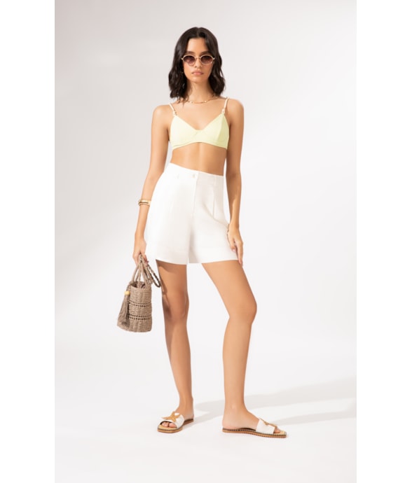 Shorts Linho Blend Off White