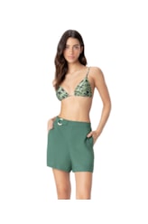 Shorts Linho Blend Verde Escuro