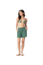 Shorts Linho Blend Verde Escuro