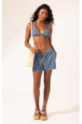 Shorts Liso Texture Marinho