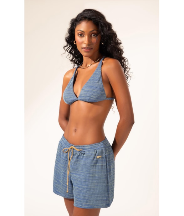 Shorts Liso Texture Marinho