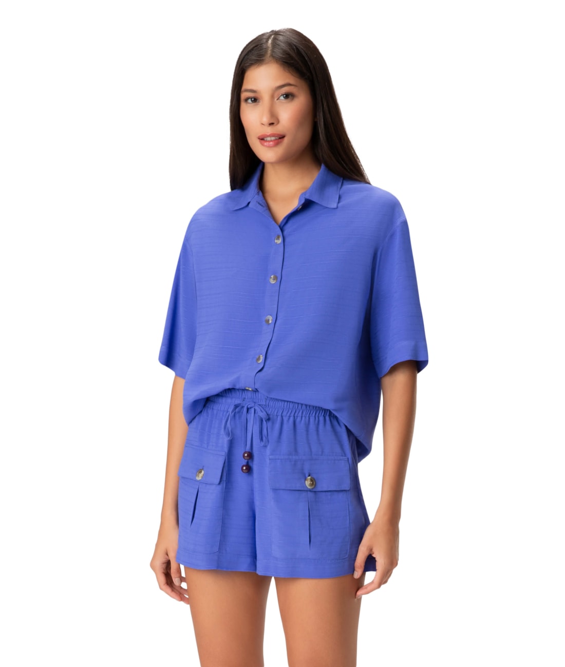 Shorts Resort Holiday Visco Texture Azul Bic