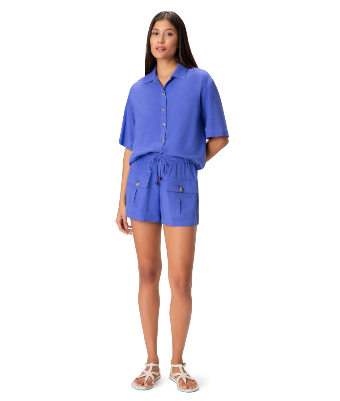 Shorts Resort Holiday Visco Texture Azul Bic