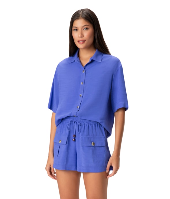 Shorts Resort Holiday Visco Texture Azul Bic