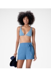 Shorts Visco Linho Azul Pervante