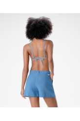 Shorts Visco Linho Azul Pervante