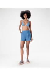Shorts Visco Linho Azul Pervante