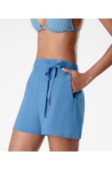 Shorts Visco Linho Azul Pervante