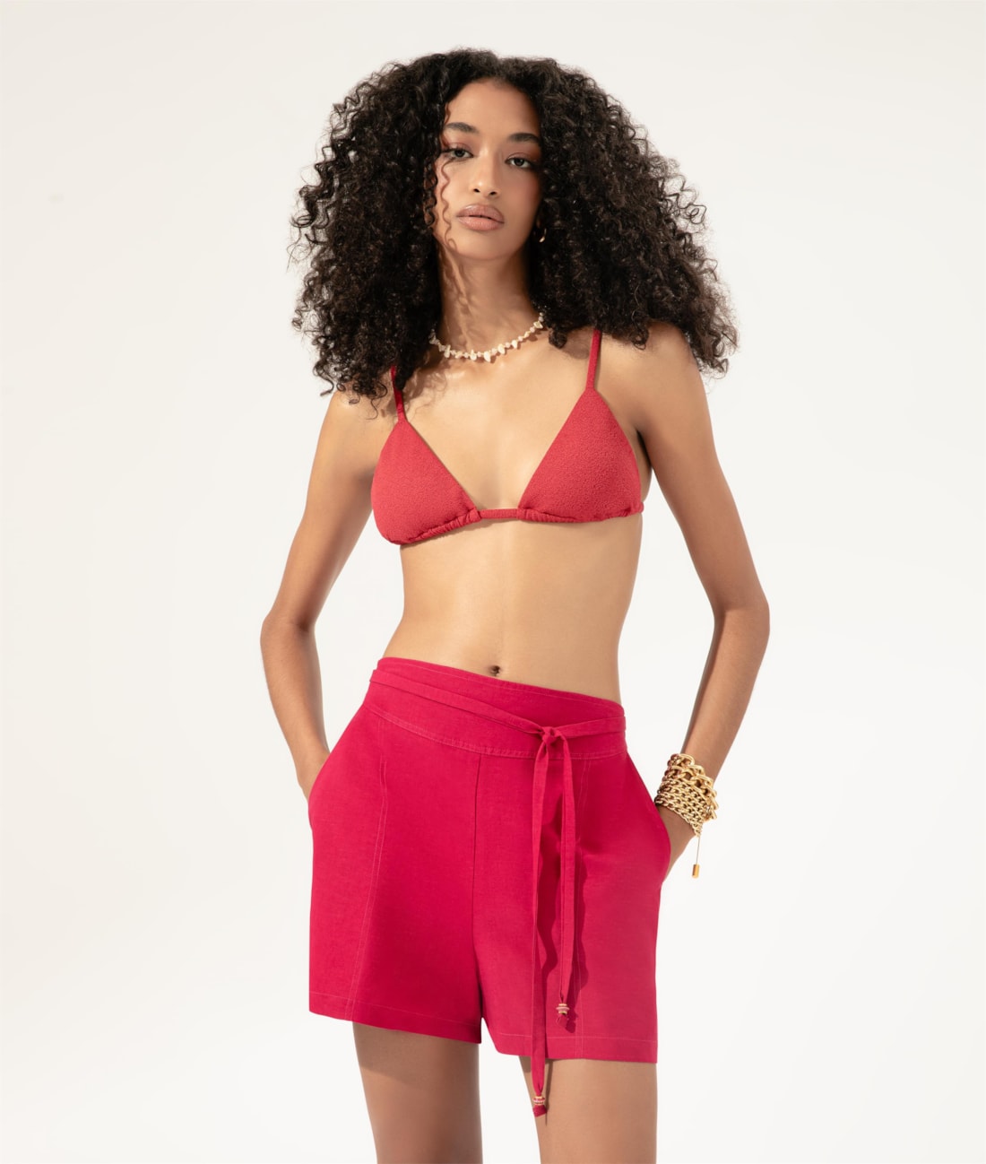 Shorts Visco Linho Pink