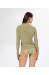 Suéter Manga Longa Tricot Verde Army
