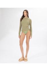 Suéter Manga Longa Tricot Verde Army
