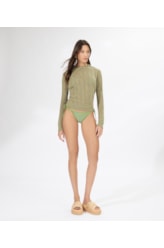 Suéter Manga Longa Tricot Verde Army