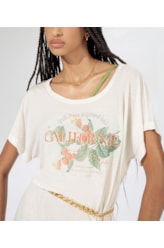 T-Dress Fruta Flor Viscolinho Off White