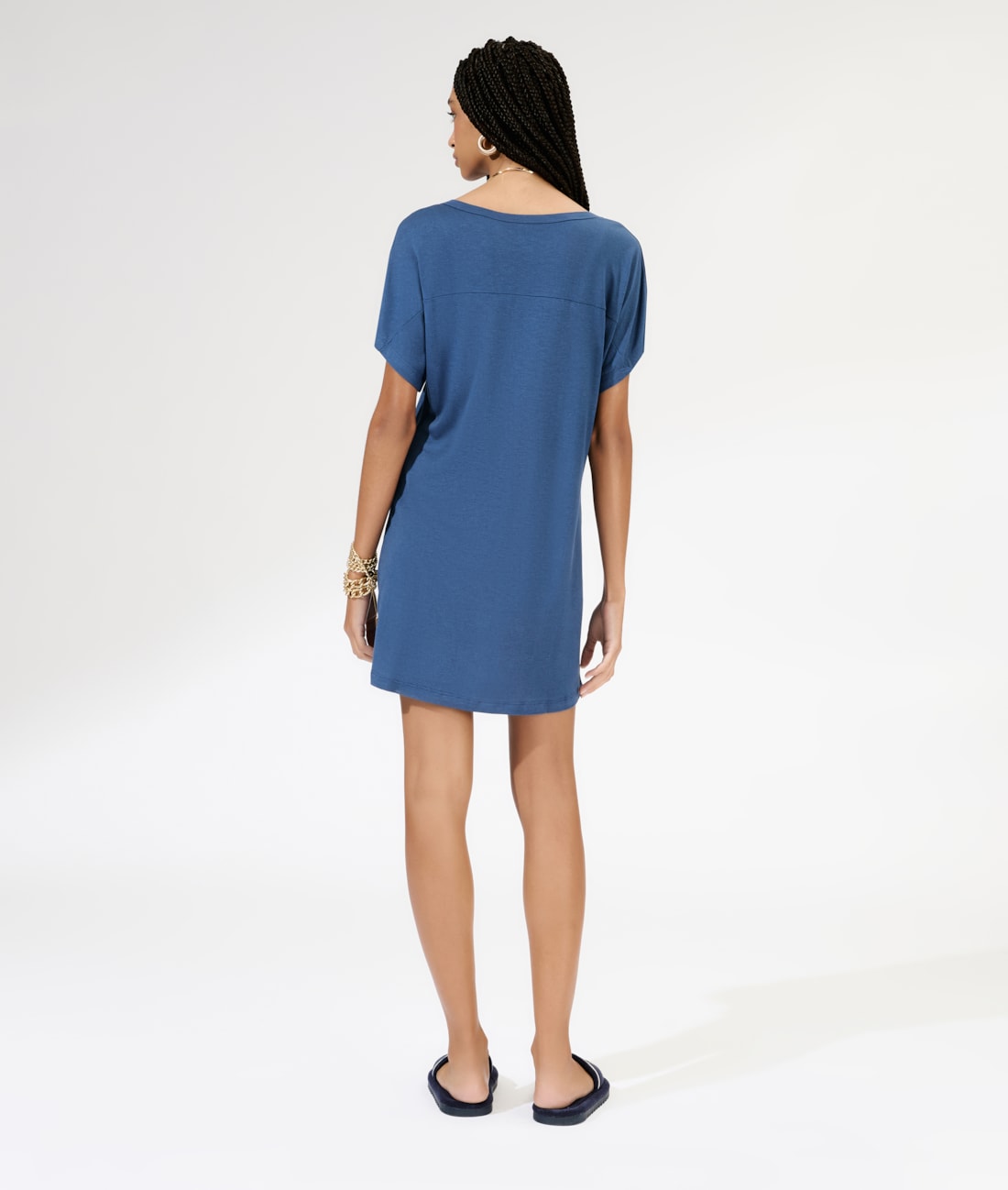 T-Dress Surf Viscolinho Marinho