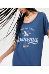 T-Dress Surf Viscolinho Marinho
