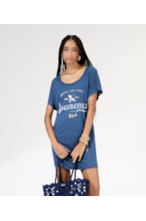 T-Dress Surf Viscolinho Marinho