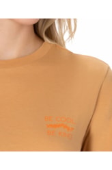 T-Shirt Be Cool Algodão Tinto Caramelo