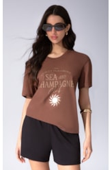 T-Shirt Boxy Champagne Cafe