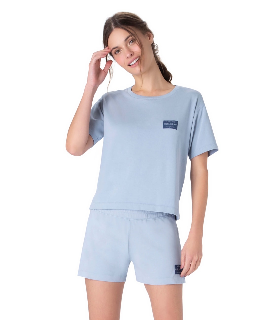 T-Shirt Holiday Algodão Silk Azul Claro