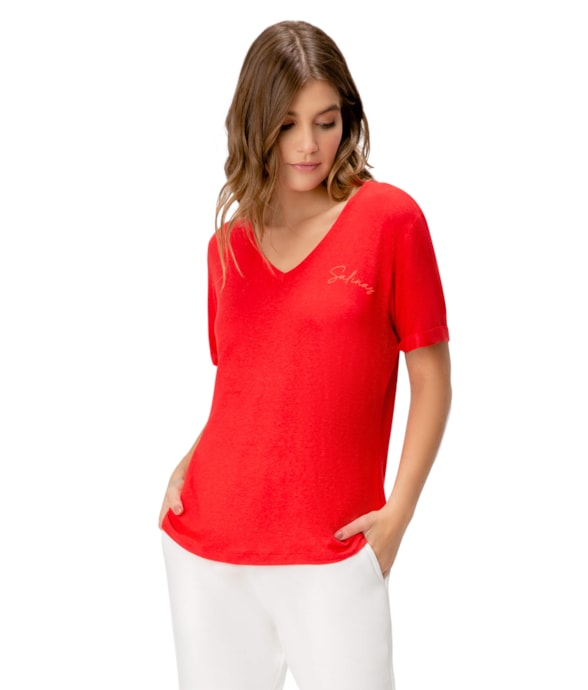 T-Shirt Holiday Decot Liz Vermelho