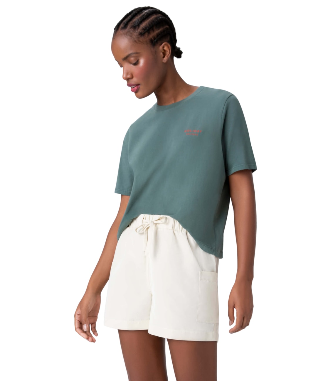 T-Shirt Holiday Garment Dye Verde Bandeira