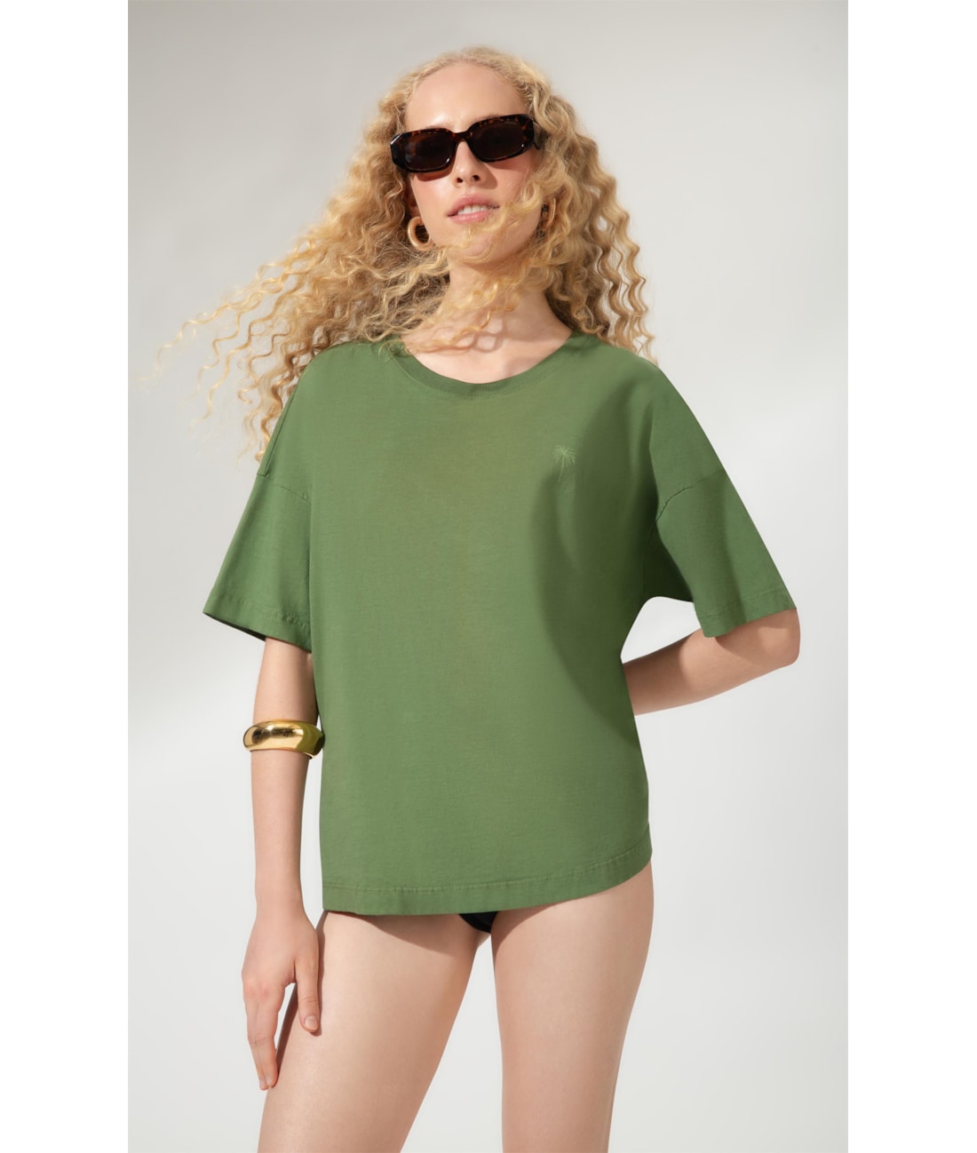 T-Shirt Over Palm Spring Verde Oliva