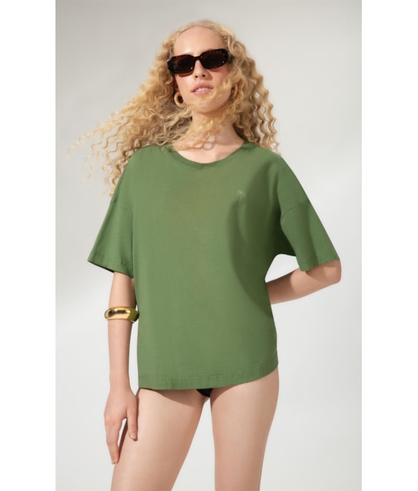 T-Shirt Over Palm Spring Verde Oliva
