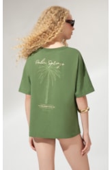 T-Shirt Over Palm Spring Verde Oliva