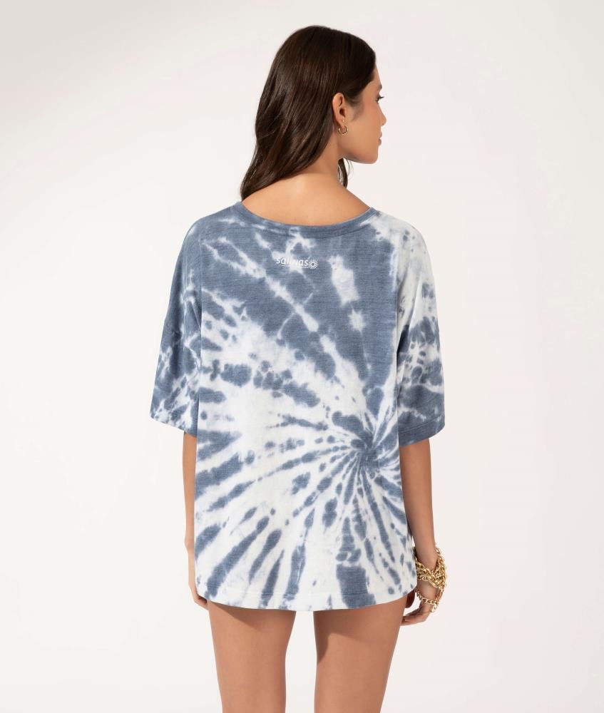 T-Shirt Oversized Tie Dye Azul Bic