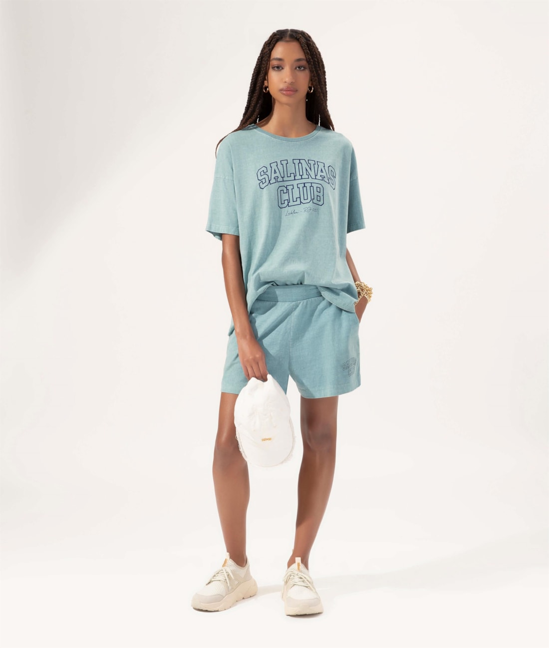 T-Shirt Washed Salinas Club Azul Seco