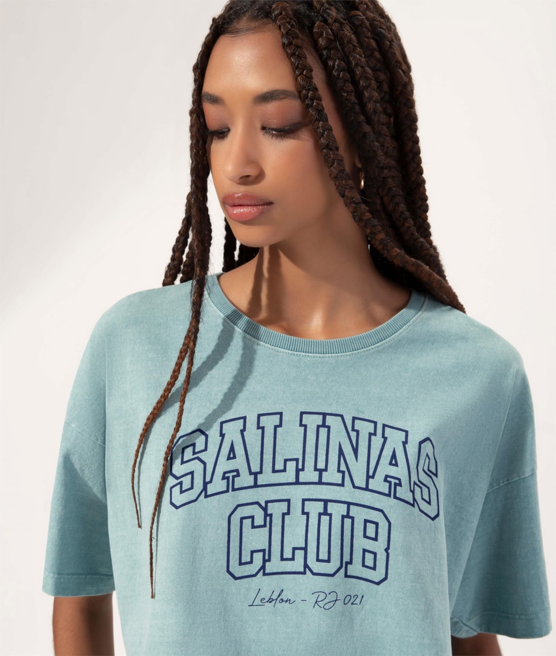 T-Shirt Washed Salinas Club Azul Seco