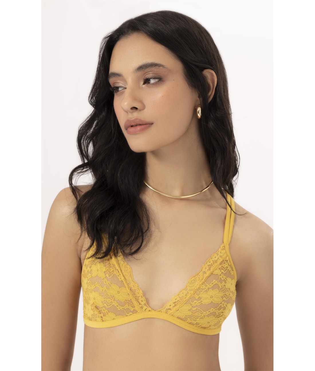 Top Alcas Finas Tule Gold