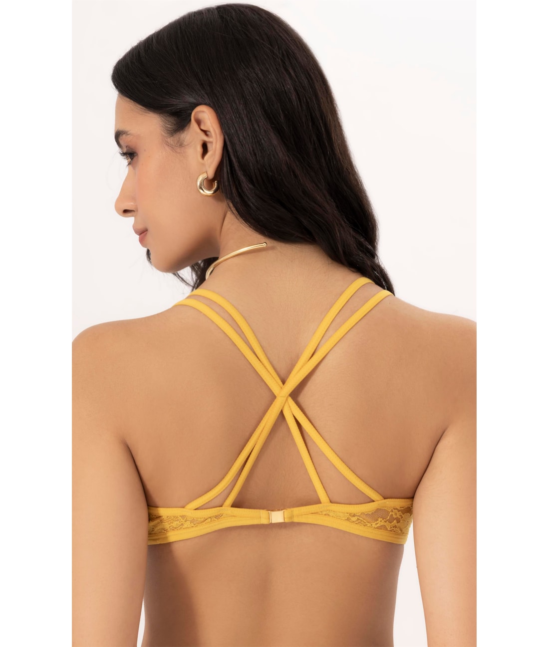 Top Alcas Finas Tule Gold