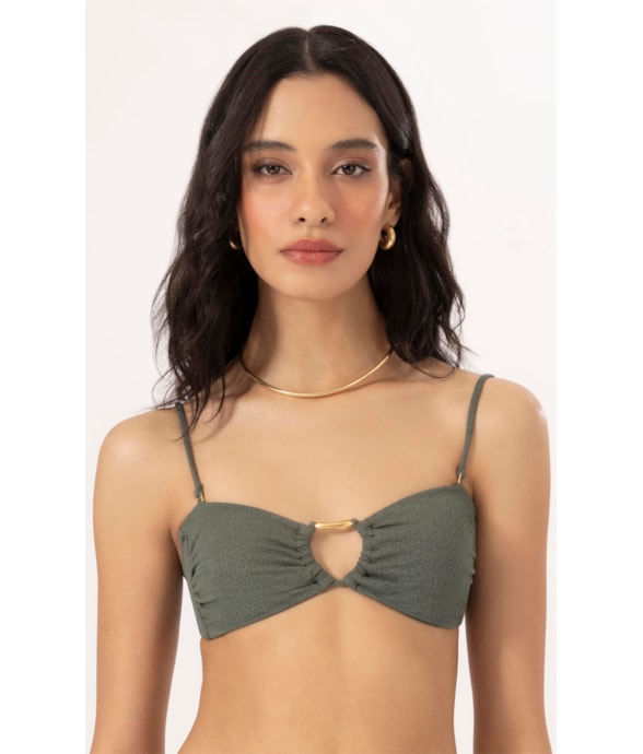 Top Bustiê Bobby Verde Militar