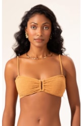 Top Bustiê Crepe Shine Caramelo