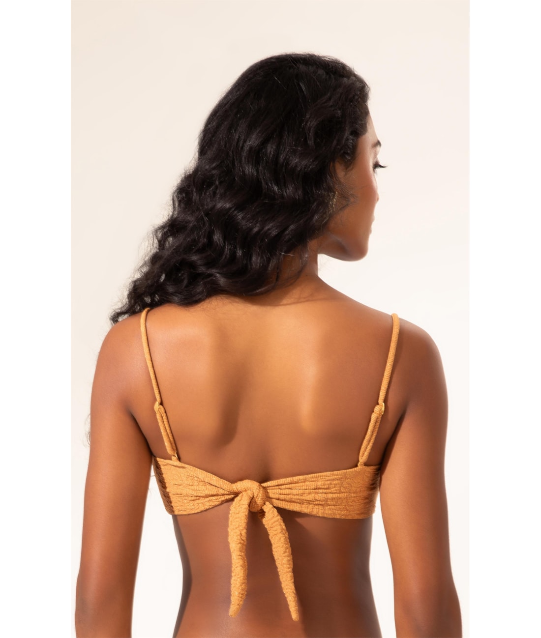 Top Bustiê Crepe Shine Caramelo